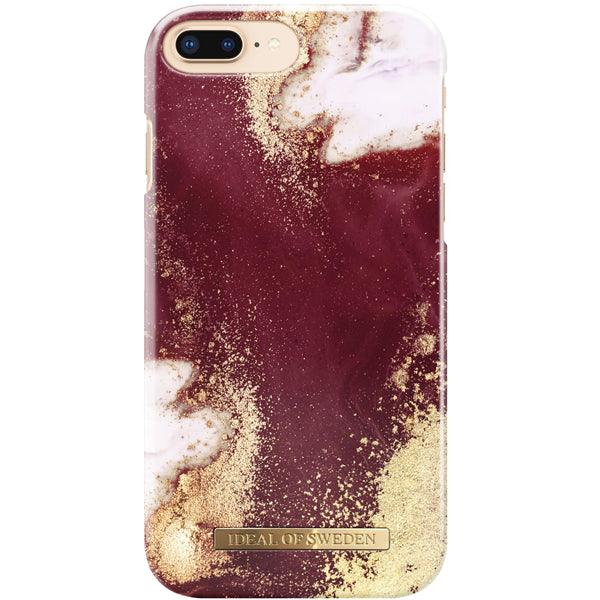 iPhone 8+ 7+ 6S+ 6+ Golden Burgundy Marble - handy.ch