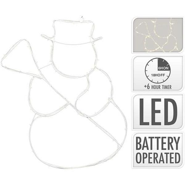 ROPELIGHT SNOWMAN | 60 LED | TIMER FUNCTION | WARM WHITE - handy.ch