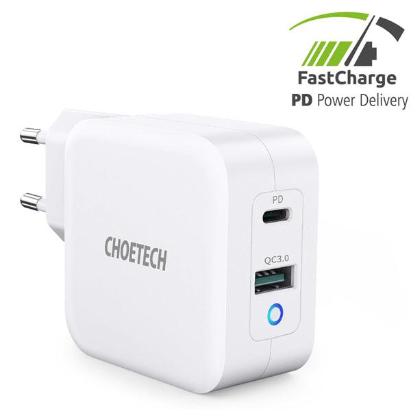 Charger 100-240V 65W PD 1x USB-A/1x USB-C weiss - handy.ch