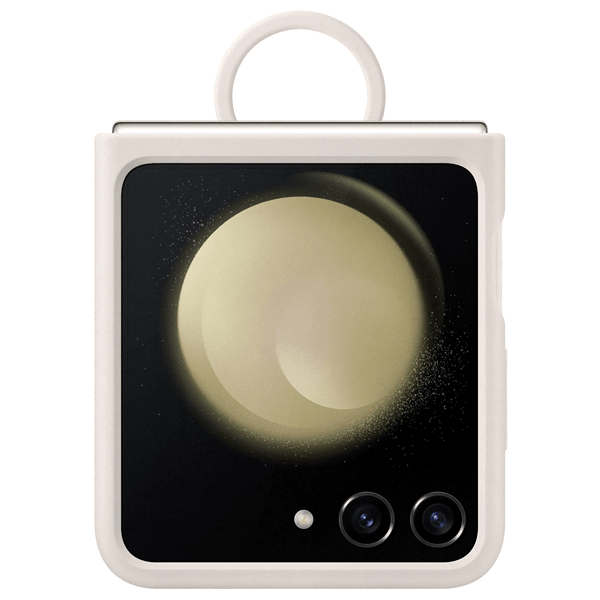 Galaxy Z Flip5 Silicone Case with Ring cream - handy.ch