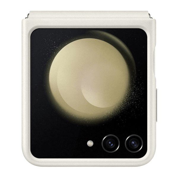 Galaxy Z Flip5 Flap Leather Case cream - handy.ch