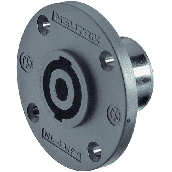 4-poliger SpeakON Einbaustecker runder G-Flansch - handy.ch