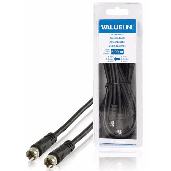 Antennenkabel F-male - F-male 5.00 m Schwarz - handy.ch