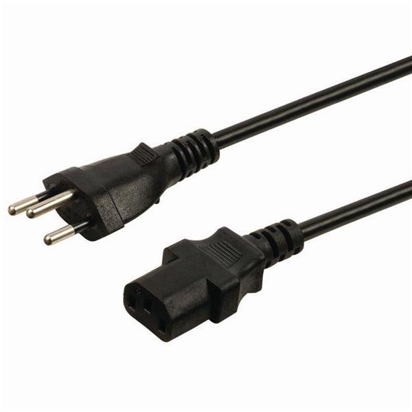Stromkabel | CH Typ 12 | IEC-320-C13 | Gerade | Gerade | Vernickelt | 5.00 m | Rund | PVC | Schwarz | Umschlag - handy.ch