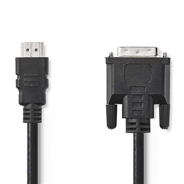 HDMI -Kabel | HDMI Stecker | DVI-D 24+1-Pin Stecker | 1080p | Vernickelt | 5.00 m | Gerade | PVC | Schwarz | Plastikbeutel - handy.ch