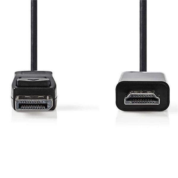Displayport-Kabel | DisplayPort Stecker | HDMI Stecker | 1080p | Vernickelt | 3.00 m | Rund | PVC | Schwarz | Umschlag - handy.ch