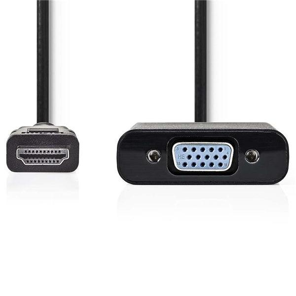 HDMI -Kabel | HDMI Stecker | VGA Buchse / 3.5 mm Buchse | 1080p | Vernickelt | 0.20 m | Gerade | PVC | Schwarz | Umschlag - handy.ch