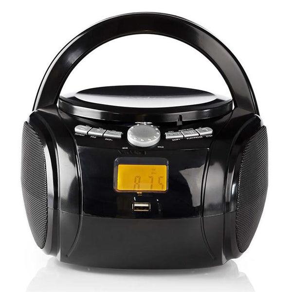 CD-Player Boombox | Batteriebetrieben / Netzstromversorgung | Stereo | 9 W | Bluetooth® | FM | USB Wiedergabe | Tragegriff | Schwarz - handy.ch
