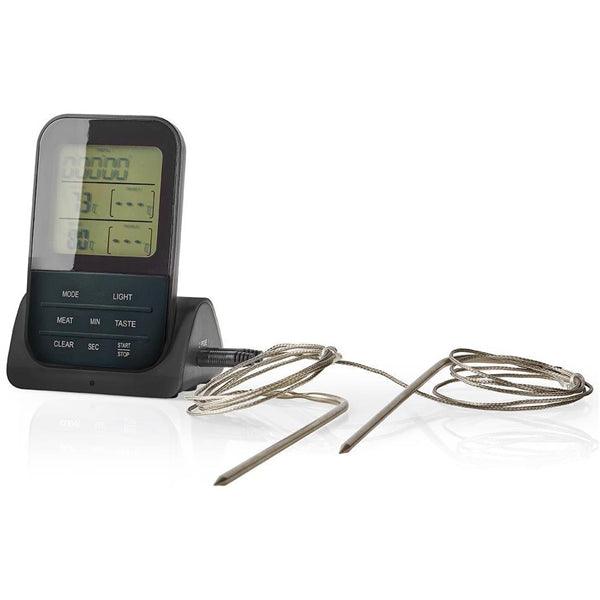 Fleischthermometer | Alarm / Kabellos / Timer / Zemperatureinstellungen | LCD-Anzeige | 0 - 250 °C | Schwarz - handy.ch