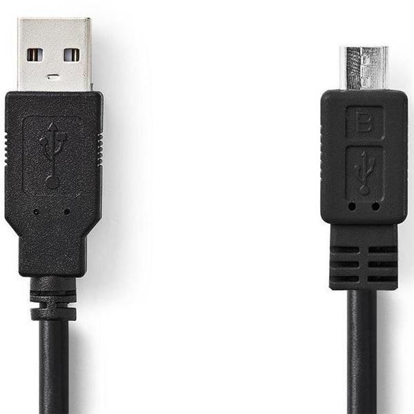 USB-Kabel | USB 2.0 | USB-A Stecker | USB Micro-B Stecker | 10 W | 480 Mbps | Vernickelt | 3.00 m | Rund | PVC | Schwarz | Plastikbeutel - handy.ch