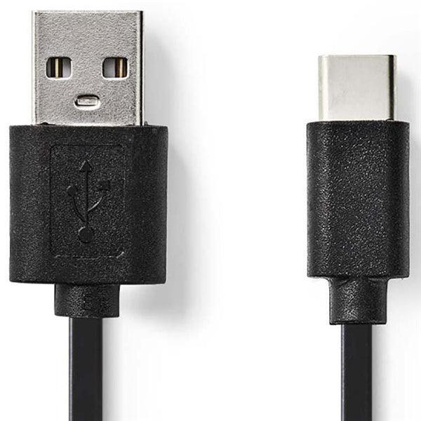 USB-Kabel | USB 2.0 | USB-A Stecker | USB-C Stecker | 15 W | 480 Mbps | Vernickelt | 1.00 m | Rund | PVC | Schwarz | Umschlag - handy.ch