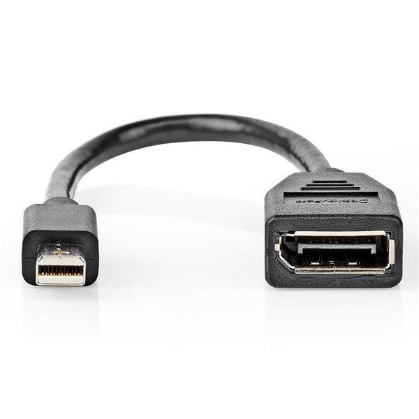 Mini Displayport-Kabel | DisplayPort 1.4 | Mini DisplayPort Stecker | DisplayPort Buchse | 48 Gbps | Vernickelt | 0.20 m | Rund | PVC | Schwarz | Plastikbeutel - handy.ch