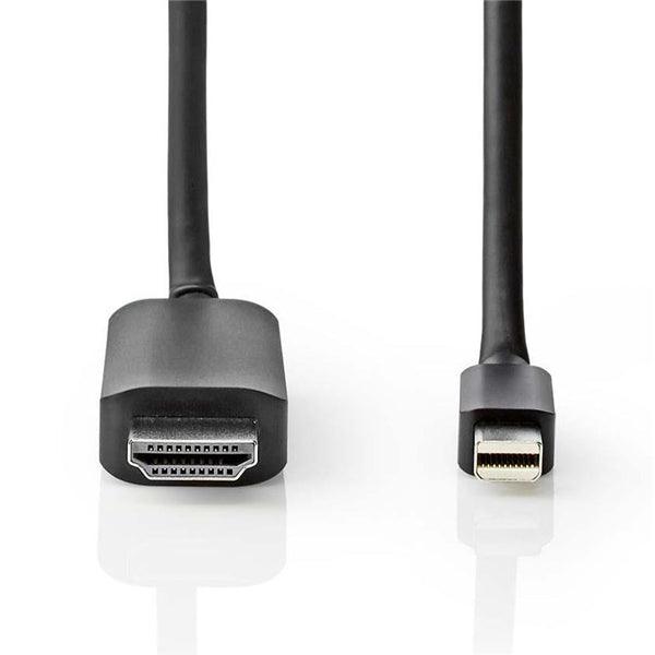 Mini Displayport-Kabel | DisplayPort 1.4 | Mini DisplayPort Stecker | HDMI Stecker | 48 Gbps | Vernickelt | 2.00 m | Rund | PVC | Schwarz | Plastikbeutel - handy.ch