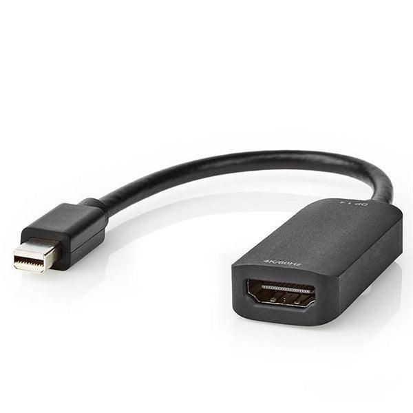 Mini Displayport-Kabel | DisplayPort 1.4 | Mini DisplayPort Stecker | HDMI Ausgang | 48 Gbps | Vernickelt | 0.20 m | Rund | PVC | Schwarz | Plastikbeutel - handy.ch