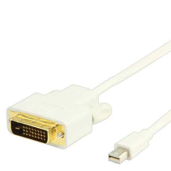 Mini Displayport-Kabel Mini Displayport Stecker - DVI-D 24+1p Stecker 2.00 m Weiss - handy.ch
