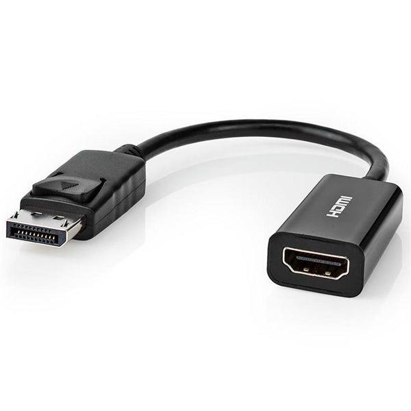 Displayport-Kabel | DisplayPort Stecker | HDMI Ausgang | 4K@30Hz | Vernickelt | 0.20 m | Rund | PVC | Schwarz | Aufhänger - handy.ch