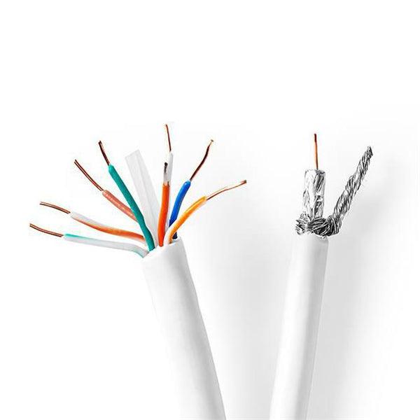 IEC (Coax) CAT6 Kombikabel | RG59 | 75 Ohm | Doppelt geschirmt | ECA | 15.0 m | Rund | Weiss | Rolle - handy.ch