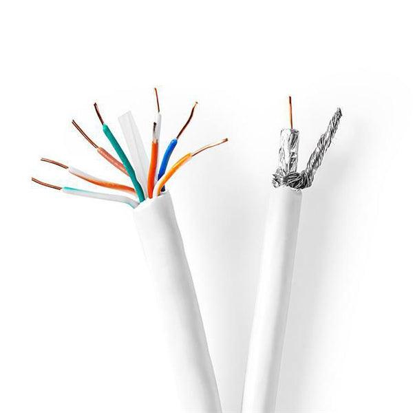 IEC (Coax) CAT6 Kombikabel | RG59 | 75 Ohm | Doppelt geschirmt | ECA | 10.0 m | Rund | Weiss | Rolle - handy.ch
