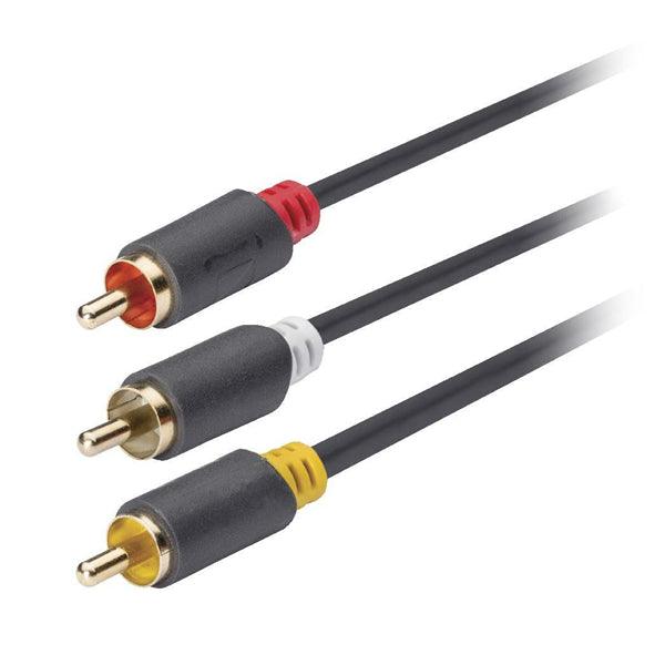 Composite-Videokabel 3x RCA male - 3x RCA male 2.00 m Anthrazit - handy.ch
