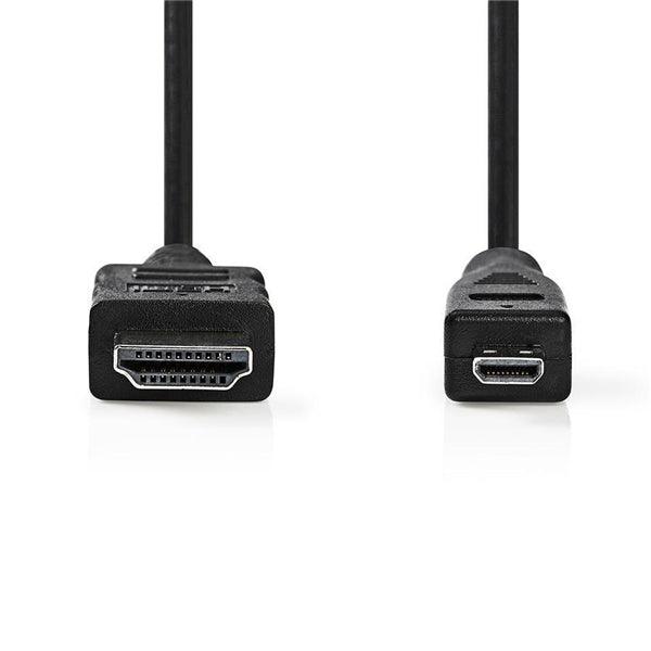 High Speed ??HDMI Kabel mit Ethernet | HDMI Stecker | HDMI Micro Stecker | 4K@30Hz | 10.2 Gbps | 2.00 m | Rund | PVC | Schwarz | Box - handy.ch
