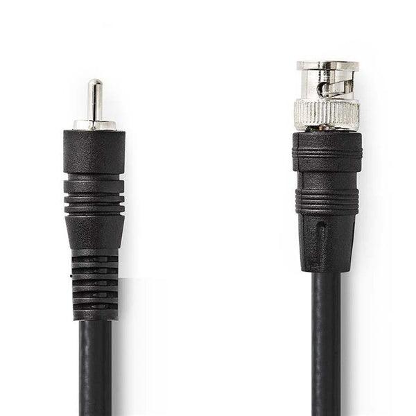 BNC-Videokabel | BNC-Stecker | RCA | Vernickelt | 75 Ohm | 2.00 m | rund | PVC | Schwarz | Plastikbeutel - handy.ch