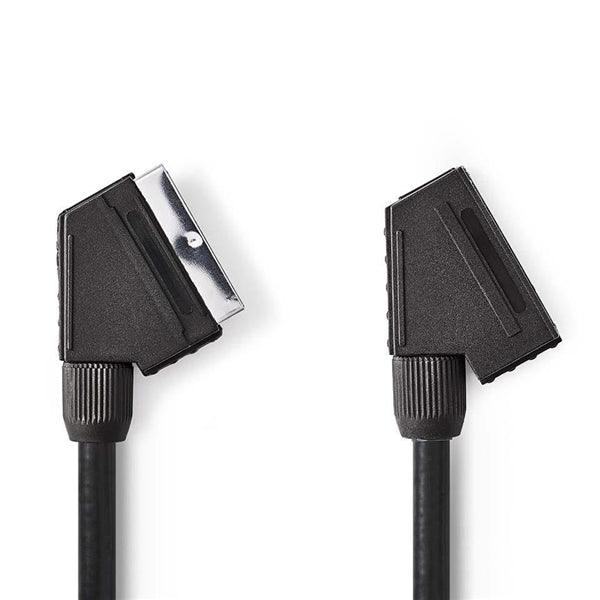 SCART-Kabel | SCART Stecker | SCART Buchse | Vernickelt | 480p | 2.00 m | rund | PVC | Schwarz | Plastikbeutel - handy.ch
