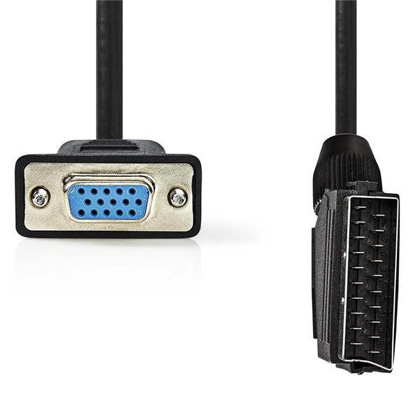 SCART-Kabel | SCART Stecker | VGA Buchse | Vernickelt | 480p | 2.00 m | Rund | PVC | Schwarz | Umschlag - handy.ch