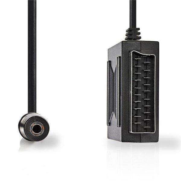 SCART-Kabel | SCART Stecker | SCART Buchse / 3.5 mm Buchse | Vernickelt | 480p | 0.20 m | Rund | PVC | Schwarz | Plastikbeutel - handy.ch