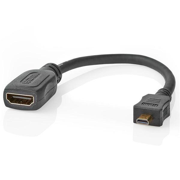 High Speed ??HDMI Kabel mit Ethernet | HDMI Micro Stecker | HDMI Ausgang | 4K@30Hz | 10.2 Gbps | 0.20 m | Rund | ABS / PVC | Schwarz | Aufhänger - handy.ch