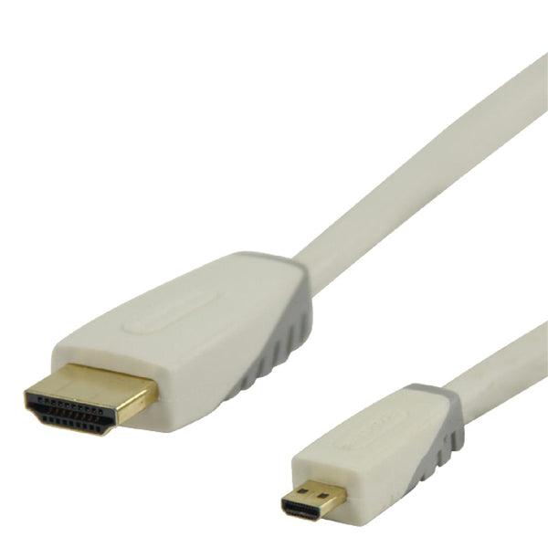 High Speed HDMI Kabel mit Ethernet HDMI Anschluss - HDMI Micro Stecker 1.00 m Weiss - handy.ch