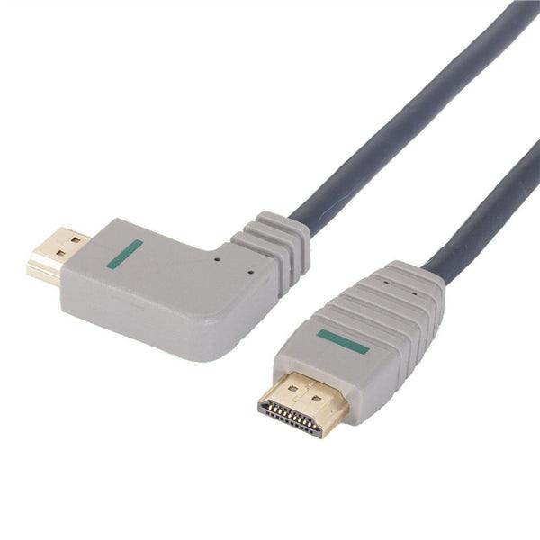 High Speed HDMI Kabel mit Ethernet HDMI Anschluss - HDMI Anschluss rechts abgewinkelt 2.00 m Blau - handy.ch