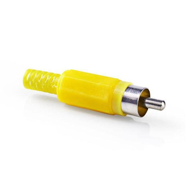 RCA-Anschluss | gerade | Stecker | Vernickelt | Lot | Kabeleingangsdurchmesser: 4.8 mm | PVC | Gelb | 25 Stück | Plastikbeutel - handy.ch