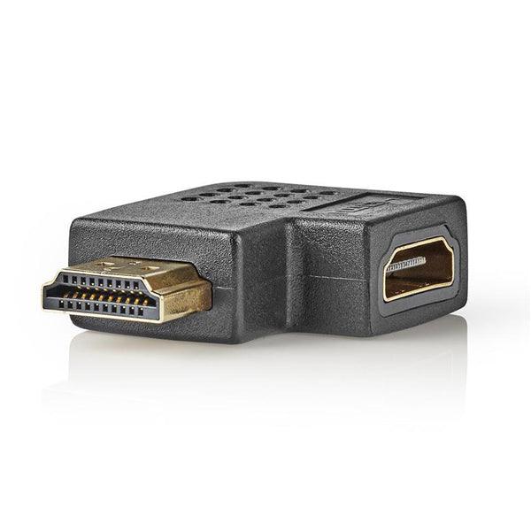 HDMI -Adapter | HDMI Stecker | HDMI Buchse | Vergoldet | Rechts abgewinkelt | ABS | Schwarz | 1 Stück | Plastikbeutel - handy.ch