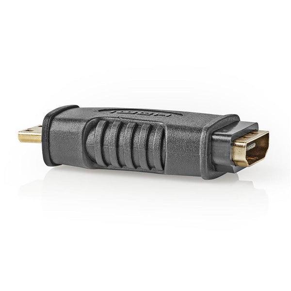 HDMI -Adapter | HDMI Micro Stecker | HDMI Buchse | Vergoldet | Gerade | ABS | Schwarz | 1 Stück | Plastikbeutel - handy.ch
