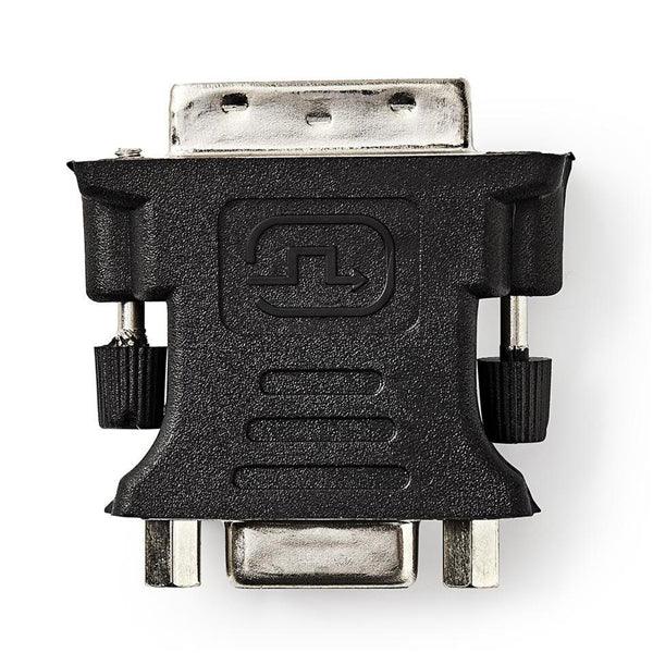 DVI-Adapter | DVI-I 24+5-Pin Stecker | VGA Buchse | Vernickelt | Gerade | PVC | Schwarz | Box - handy.ch