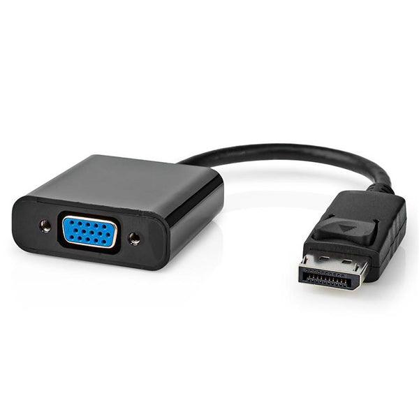 Displayport-Adapter | DisplayPort Stecker | VGA Buchse | 1080p | Vernickelt | Gerade | 0.20 m | Rund | PVC | ABS | Schwarz | Aufhänger - handy.ch
