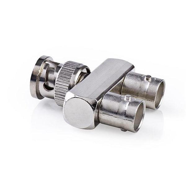 BNC-Adapter | BNC-Stecker | 2x BNC-Buchse | Vernickelt | 50 Ohm | Verteiler | Metall | Silber | 10 Stück | Plastikbeutel - handy.ch