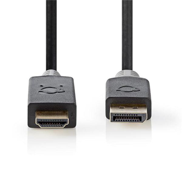 Displayport-Kabel | DisplayPort Stecker | HDMI Stecker | 4K@60Hz | Vergoldet | 2.00 m | rund | PVC | Anthrazit | Verpackung mit Sichtfenster - handy.ch