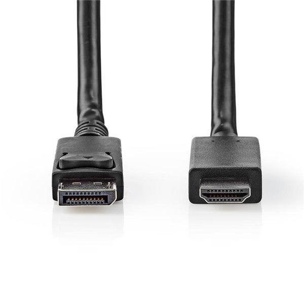 Displayport-Kabel | DisplayPort Stecker | HDMI Stecker | 4K@60Hz | Vernickelt | 2.00 m | Rund | PVC | Schwarz | Plastikbeutel - handy.ch