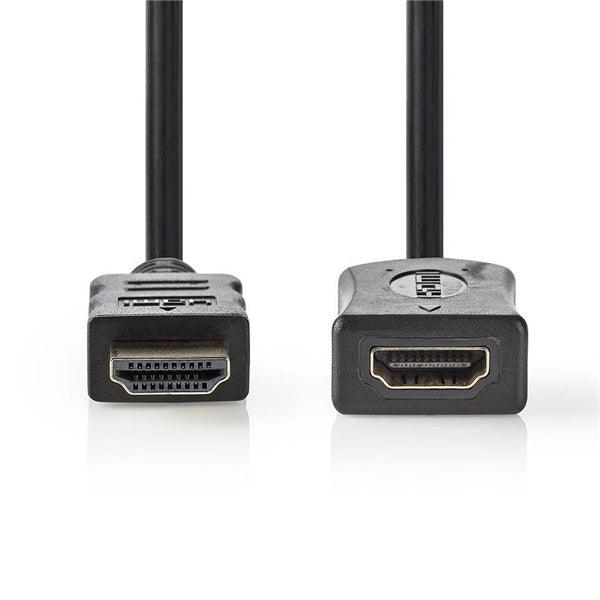 High Speed ??HDMI Kabel mit Ethernet | HDMI Stecker | HDMI Buchse | 4K@30Hz | 10.2 Gbps | 3.00 m | Rund | PVC | Schwarz | Umschlag - handy.ch