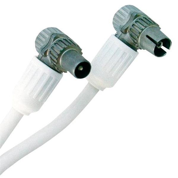 Koaxialkabel Koax-Stecker - Koax-Kupplung abgewinkelt 5.00 m Weiss - handy.ch