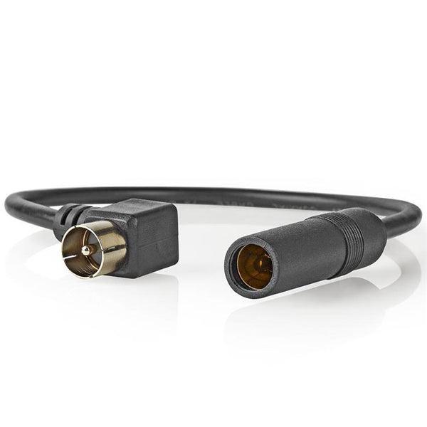 Auto-Antennenkabel | IEC (Coax) Stecker | Auto-Antennenbuchse | Vernickelt | 0.30 m | Rund | PVC | Schwarz | Plastikbeutel - handy.ch