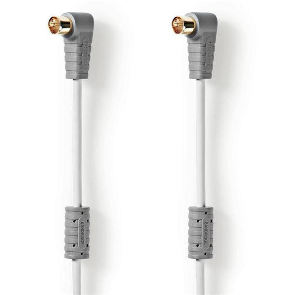 Satellitenkabel | F-Schnellstecker abgewinkelt - F-Schnellstecker abgewinkelt | 3.00 m | Weiss - handy.ch