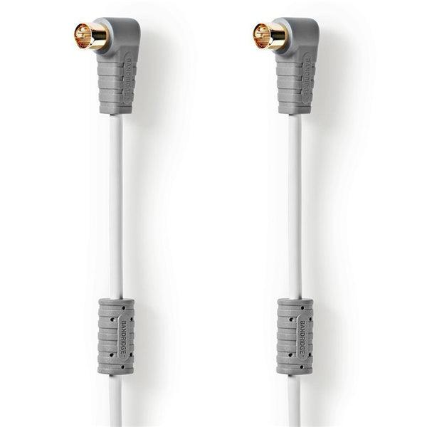 Satellitenkabel | F-Schnellstecker abgewinkelt - F-Schnellstecker abgewinkelt | 5.00 m | Weiss - handy.ch