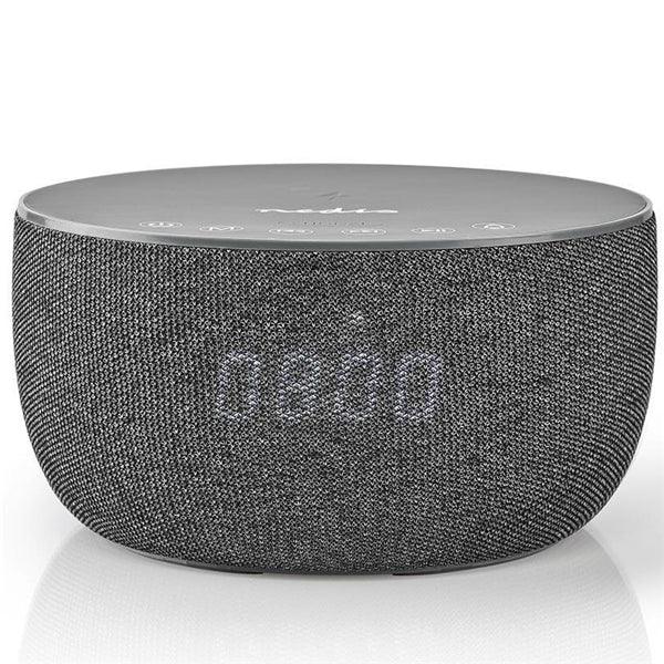 Bluetooth-Lautsprecher mit Wireless-Charging | bis zu 6 Stunden | Tisch Design | 30 W | Stereo | Grau - handy.ch