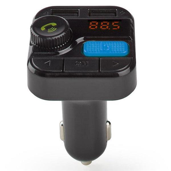 Kfz Audio FM Transmitter | Fest | freisprechend | 0.8 " | LED Bildschirm | Bluetooth® | 5.0 V DC / 1.0 A / 5.0 V DC / 2.4 A | Bass Boost | Google Assistant / Siri | Schwarz - handy.ch