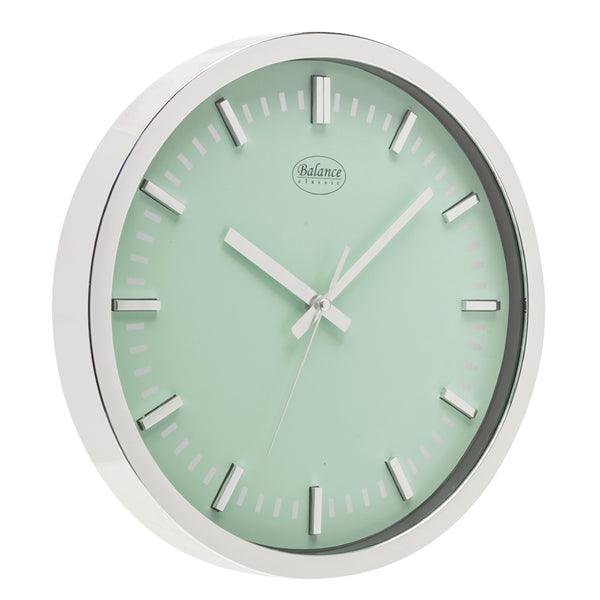 Wanduhr 30 cm analog Silber/Grün - handy.ch