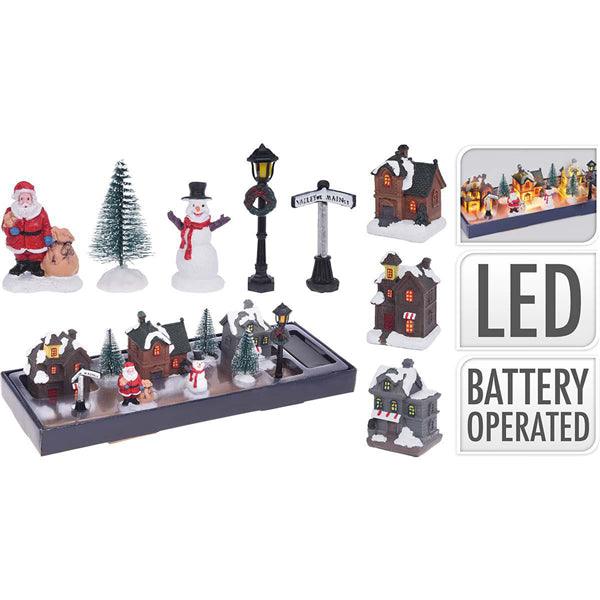 VILLAGE WITH LED | SET OF 10 PCS - handy.ch