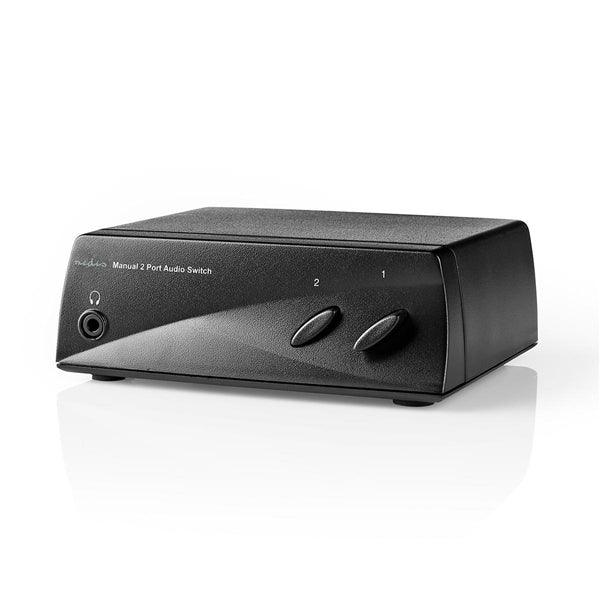 Analog Audio-Schalter | 2-Port port(s) | Anschlüsse Eingang: 2x (2x Cinch Buchse) | Anschlüsse Ausgang: 1x (2x Cinch-Buchse) / 1x 3.5 mm | Handbuch | ABS | Schwarz - handy.ch