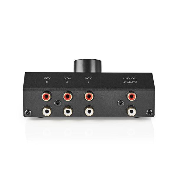 Analog Audio-Schalter | 3-Port port(s) | Anschlüsse Eingang: 3x (2x Cinch Buchse) | Anschlüsse Ausgang: 1x (2x Cinch-Buchse) | Handbuch | Metall | Schwarz - handy.ch
